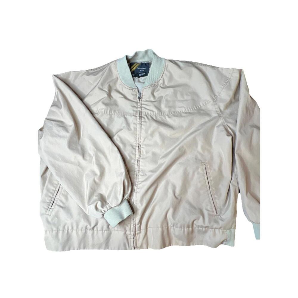 Vintage 80s Outerwear by SEARS Beige Bomber Jacket Men’s Size 3xl VNTG Nice 🔥